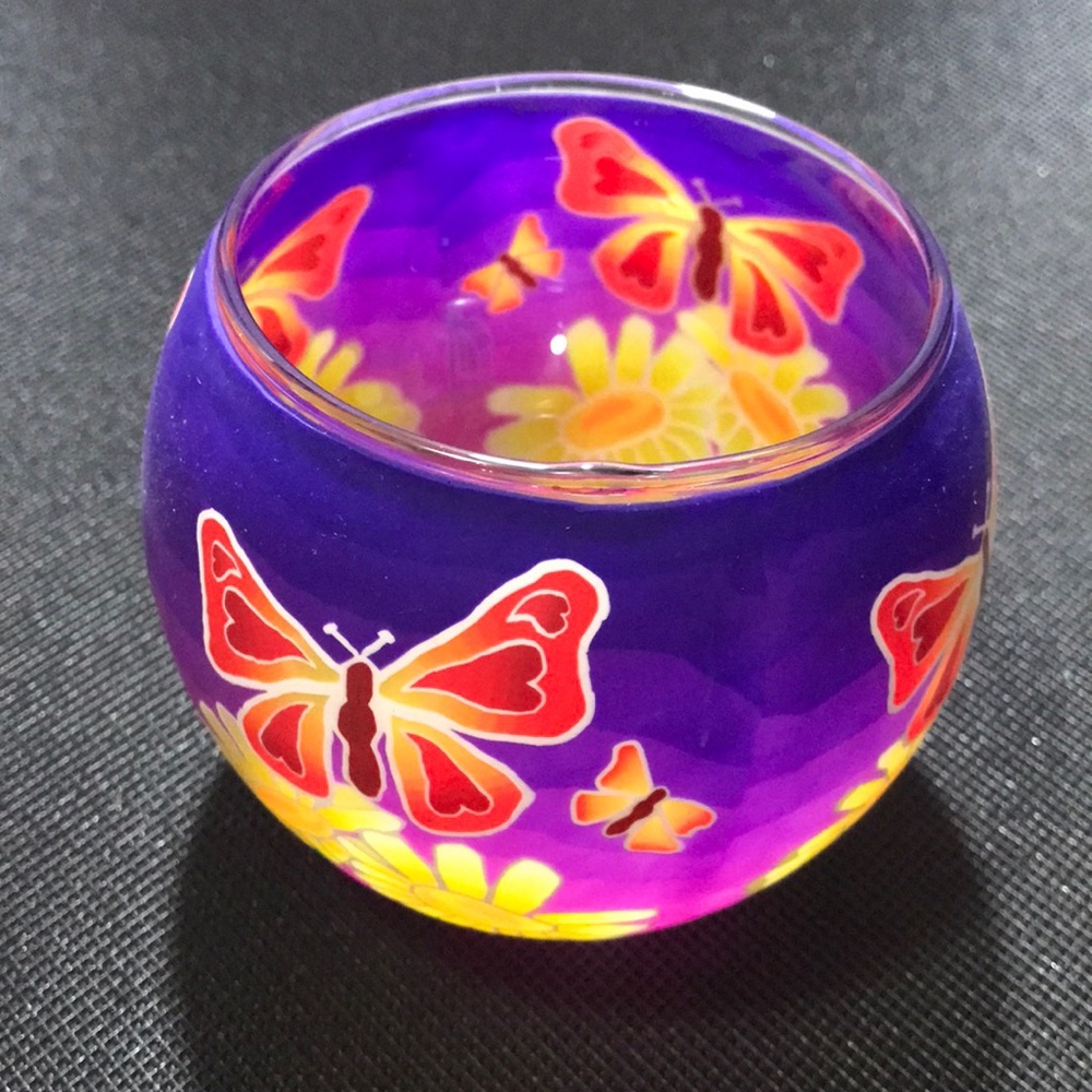 Candlelitez Butterfly Glass Candleholder